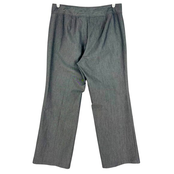RQT Petite Women's Gray Wide-Leg Stretch Dress Pants Size 12P Mid Rise - Picture 2 of 10